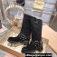Miu Miu Leather Biker Boots Suede Black with straps and buckles 2023