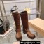 Miu Miu Leather Biker Boots Suede Brown with straps and buckles 2023