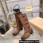 Miu Miu Leather Boots with straps and buckles 5W792D Suede Brown 2023