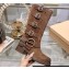 Miu Miu Leather Boots with straps and buckles 5W792D Suede Brown 2023