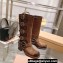 Miu Miu Leather Boots with straps and buckles 5W792D Suede Brown 2023