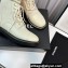 Chanel Knit & Calfskin Combat Boots White 2023