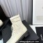 Chanel Knit & Calfskin Combat Boots White 2023