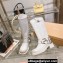 Miu Miu Leather Biker Boots White with straps and buckles 2023