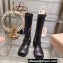 Miu Miu Leather Biker Boots Black with straps and buckles 2023