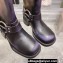 Miu Miu Leather Biker Boots Black with straps and buckles 2023