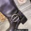 Miu Miu Leather Biker Boots Black with straps and buckles 2023