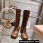 Miu Miu Leather Biker Boots Brown with straps and buckles 2023