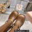 Miu Miu Leather Biker Boots Brown with straps and buckles 2023