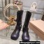 Miu Miu Leather Ankle Boots Black with straps and buckles 2023
