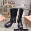 Miu Miu Leather Ankle Boots Black with straps and buckles 2023