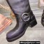 Miu Miu Leather Ankle Boots Black with straps and buckles 2023