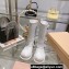Miu Miu Leather Ankle Boots White with straps and buckles 2023