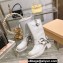 Miu Miu Leather Ankle Boots White with straps and buckles 2023