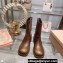 Miu Miu leather booties 5U795D Brown 2023