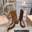Miu Miu leather booties 5U795D Brown 2023