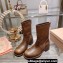 Miu Miu leather booties 5U795D Brown 2023