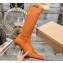 Miu Miu Heel 4cm Stretch leather boots Suede Orange 2023