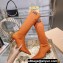 Miu Miu Heel 4cm Stretch leather boots Suede Orange 2023