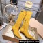 Miu Miu Heel 4cm Stretch leather boots Suede Yellow 2023