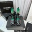 Chanel Knit & Calfskin Combat Boots Black/Green 2023