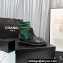 Chanel Knit & Calfskin Combat Boots Black/Green 2023