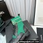 Chanel Knit & Calfskin Combat Boots Black/Green 2023
