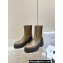 Celine Bulky Boots With Back Zip And Triomphe In Calfskin Khaki 2023