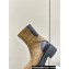Celine Bulky Boots With Back Zip And Triomphe In Calfskin Khaki 2023