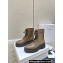 Celine Bulky Lace-Up Boots With Buckle Details In Shiny Bull Khaki 2023