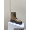 Celine Bulky Lace-Up Boots With Buckle Details In Shiny Bull Khaki 2023