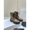 Celine Bulky Lace-Up Boots With Buckle Details and Studded Outsole In Shiny Bull Khaki 2023
