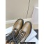 Celine Bulky Lace-Up Boots With Buckle Details and Studded Outsole In Shiny Bull Khaki 2023