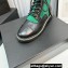 Chanel Knit & Calfskin Combat Boots Black/Green 2023