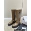 Celine Bulky Biker High Boots In Calfskin Khaki 2023