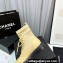 Chanel Knit & Calfskin Combat Boots Apricot 2023