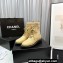Chanel Knit & Calfskin Combat Boots Apricot 2023