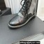 Chanel Knit & Calfskin Combat Boots Black/Gray 2023