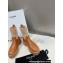 Celine Short Boots WITH TRIOMPHE In Knit and Calfskin Brown 2023