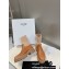 Celine Short Boots WITH TRIOMPHE In Knit and Calfskin Brown 2023