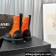 Chanel Knit & Calfskin Combat Boots Black/Orange 2023