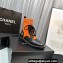 Chanel Knit & Calfskin Combat Boots Black/Orange 2023