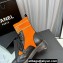 Chanel Knit & Calfskin Combat Boots Black/Orange 2023