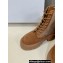 Celine Bulky Laced Up Boots With Triomphe In Nylon & Suede Calfskin Brown 2023