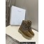 Celine Bulky Laced Up Boots With Triomphe In Nylon & Suede Calfskin Khaki 2023