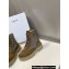 Celine Bulky Laced Up Boots With Triomphe In Nylon & Suede Calfskin Khaki 2023
