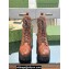 Gucci GG Matelassé lace-up boots 718386 Brown 2023