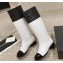 Chanel Heel 3cm Calfskin High Boots G45200 White/Patent Black 2023