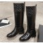 Chanel Heel 3cm Calfskin High Boots G45200 Waxy Black 2023