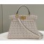 Fendi Peekaboo Iseeu Small Bag in interlace leather White 2023